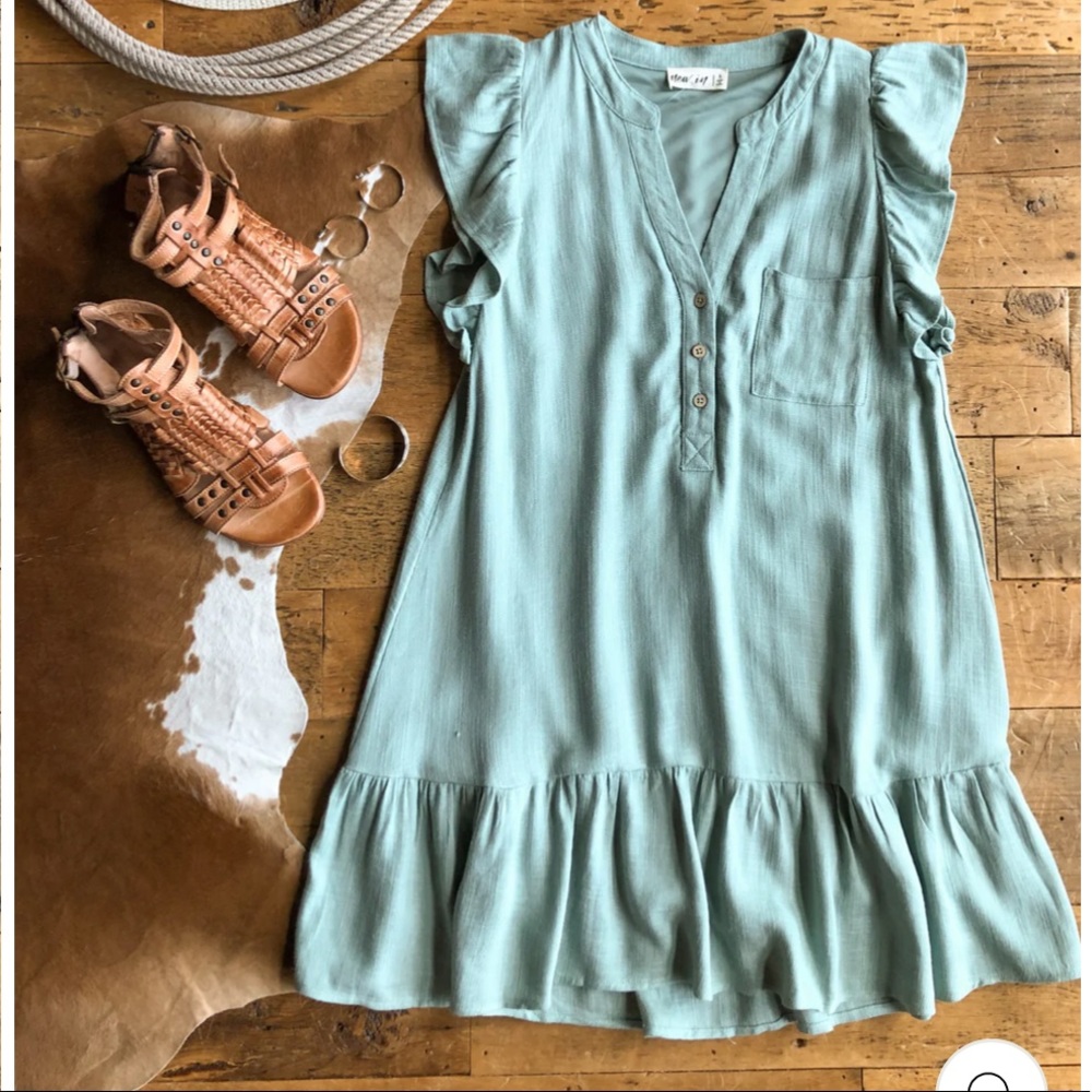 Linen Ruffle Dress